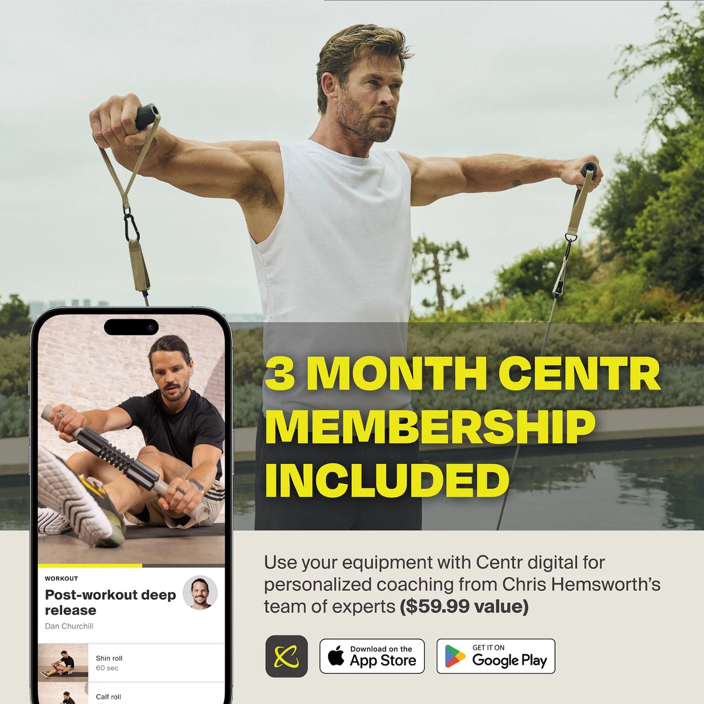 Recovery Kit by Chris Hemsworth: 6-Piece Set for Sore Muscle Relief with 3-Month Membership