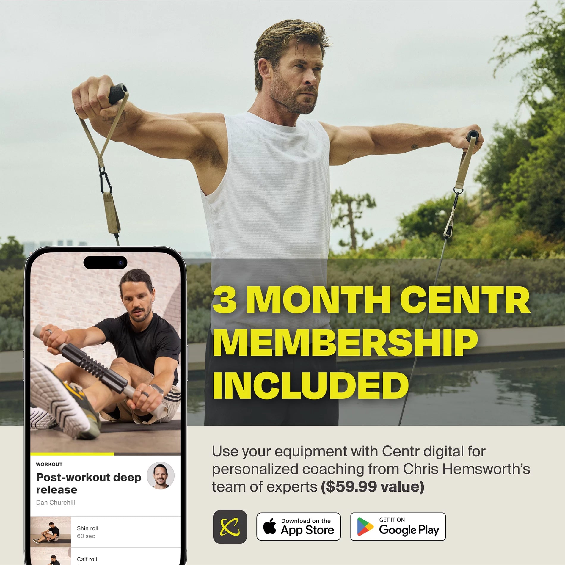 Recovery Kit by Chris Hemsworth: 6-Piece Set for Sore Muscle Relief with 3-Month Membership