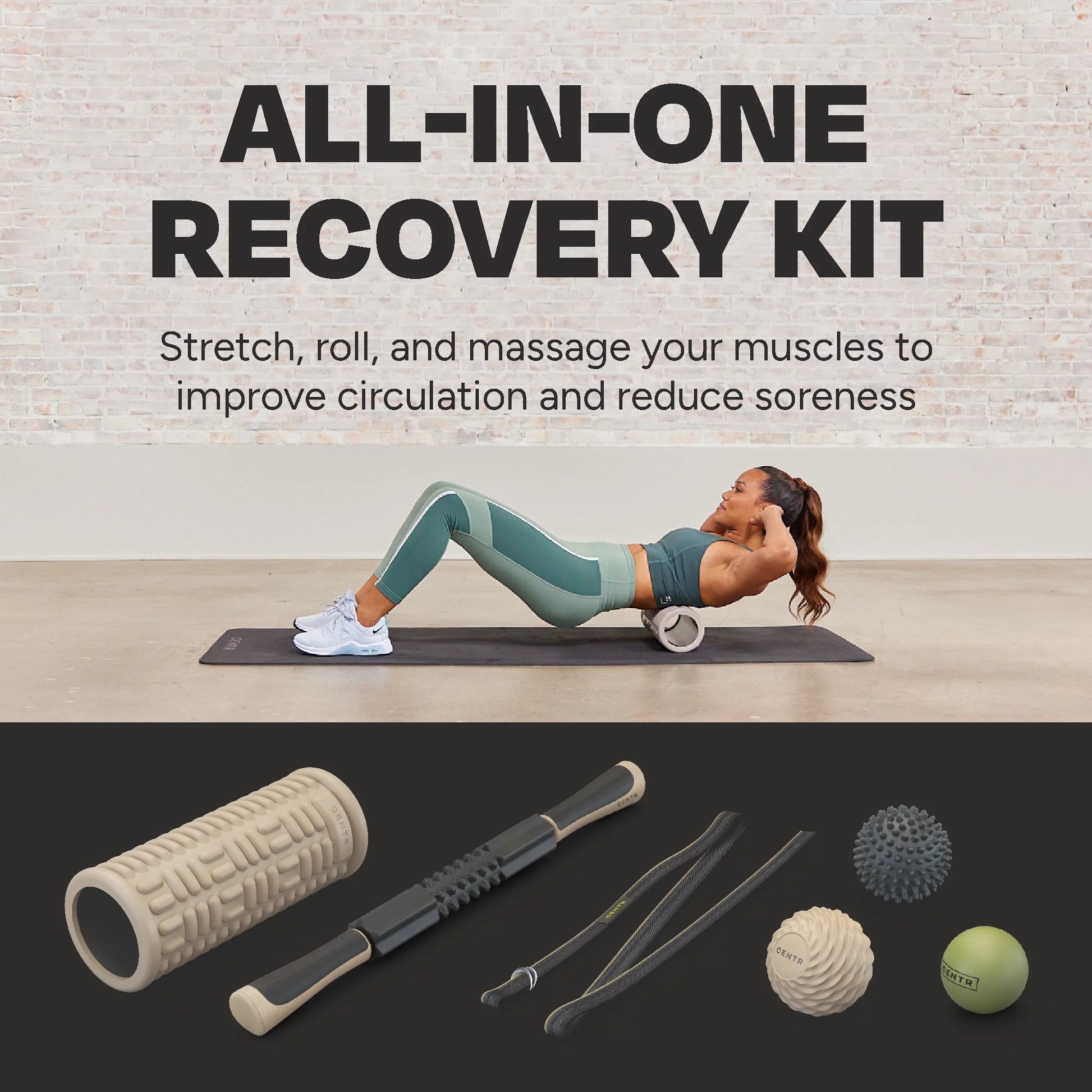 Recovery Kit by Chris Hemsworth: 6-Piece Set for Sore Muscle Relief with 3-Month Membership